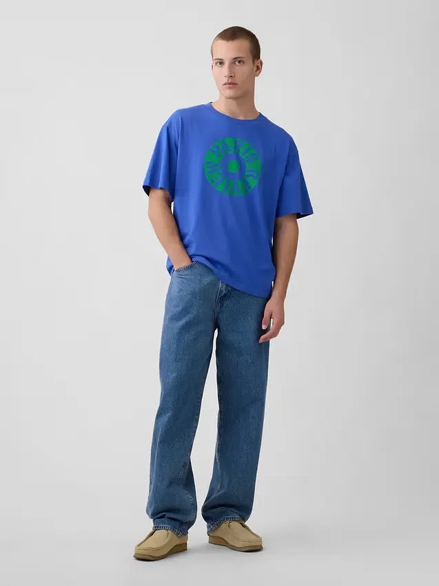 Μπλούζα με γραφικά Robert Indiana σε oversized γραμμή