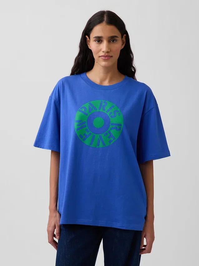 Μπλούζα με γραφικά Robert Indiana σε oversized γραμμή