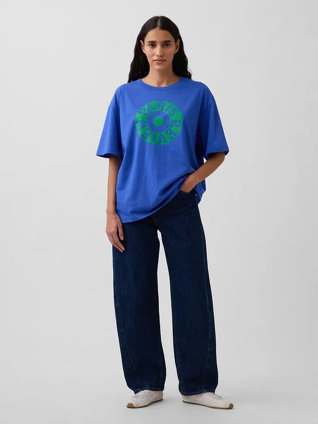 Μπλούζα με γραφικά Robert Indiana σε oversized γραμμή