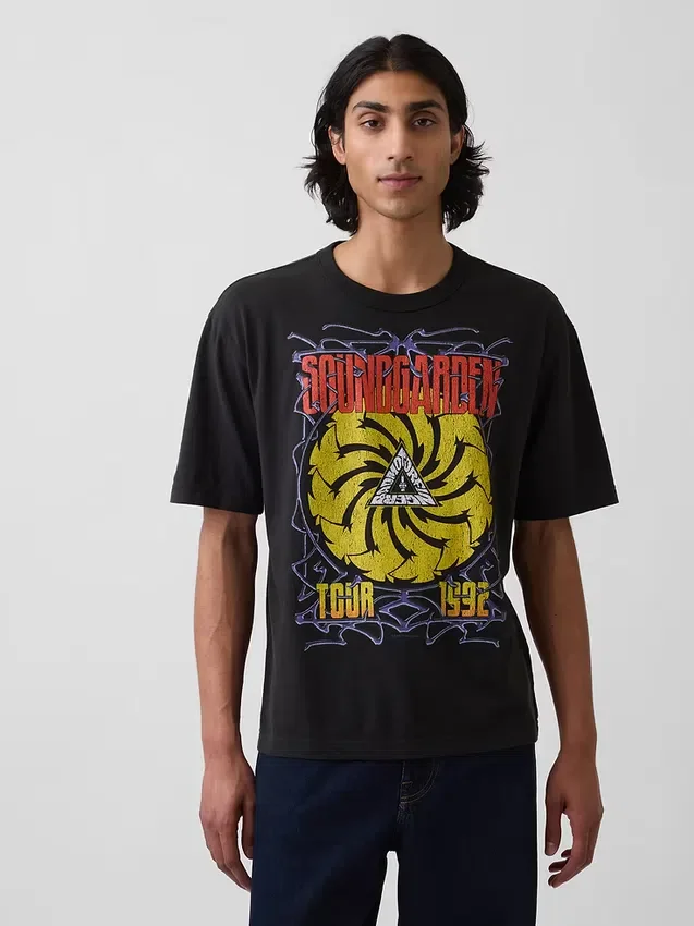 Μπλούζα με γραφικά Soundgarden, βαριάς ποιότητας, κοντή