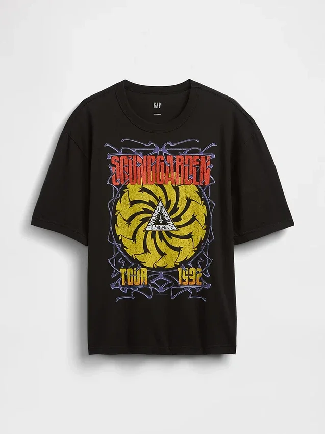 Μπλούζα με γραφικά Soundgarden, βαριάς ποιότητας, κοντή