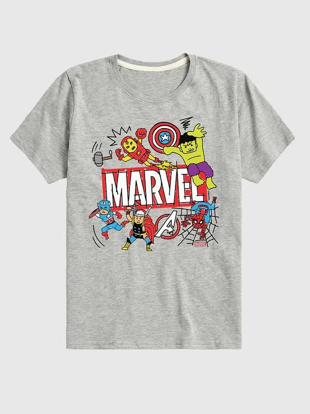 Μπλούζα με κοντό μανίκι και σχέδιο «Doodle» των Marvel Avengers για νήπια