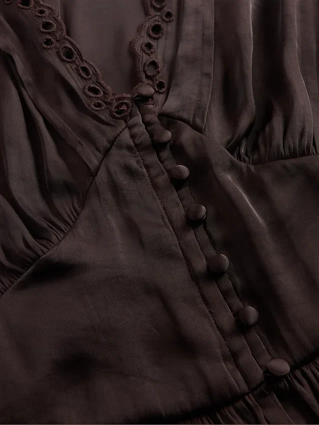 Μπλούζα με πεπλούμ, V-neck και οπές
