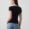 Μπλούζα με στρογγυλό λαιμό και πλέξη Pointelle