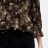 Μπλούζα με V-neck και γιακά με βολάν