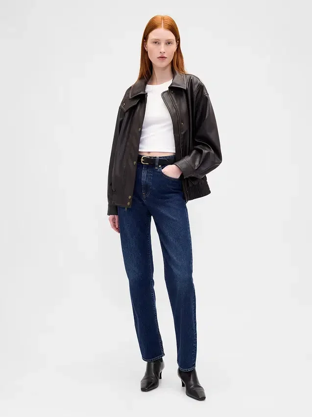 Μπουφάν από βίγκαν δέρμα σε oversized γραμμή