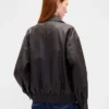 Μπουφάν από βίγκαν δέρμα σε oversized γραμμή