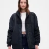 Μπουφάν τύπου bomber με πλεκτή επένδυση σε oversized στυλ