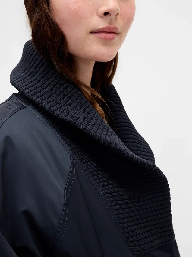Μπουφάν τύπου bomber με πλεκτή επένδυση σε oversized στυλ