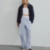 Μπουφάν τύπου bomber με πλεκτή επένδυση σε oversized στυλ