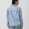 Μπουφάν τζιν σε oversized γραμμή με γιακά σάλι