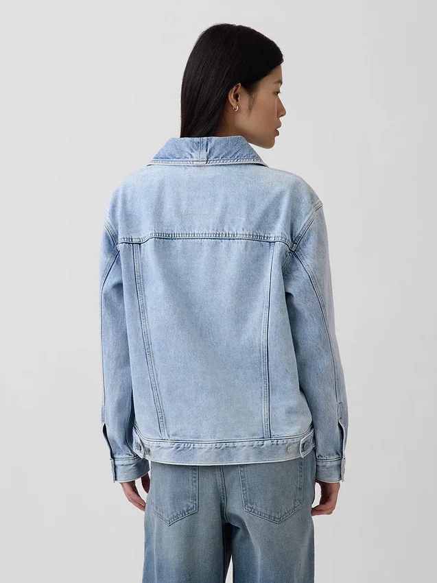 Μπουφάν τζιν σε oversized γραμμή με γιακά σάλι