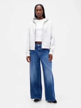 Οoversized φούτερ με κουκούλα και φερμουάρ GapFit