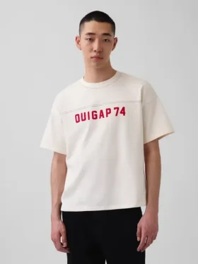 Ouigap T-shirt με λογότυπο, βαριάς ποιότητας, κοντό μήκος