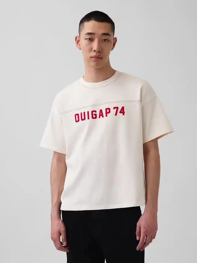 Ouigap T-shirt με λογότυπο, βαριάς ποιότητας, κοντό μήκος