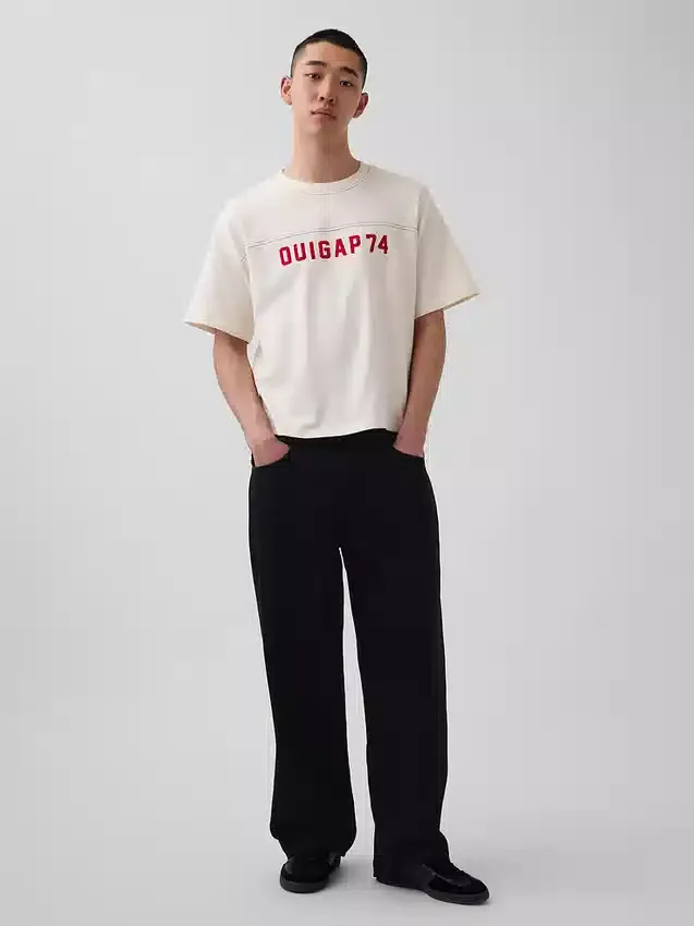 Ouigap T-shirt με λογότυπο, βαριάς ποιότητας, κοντό μήκος