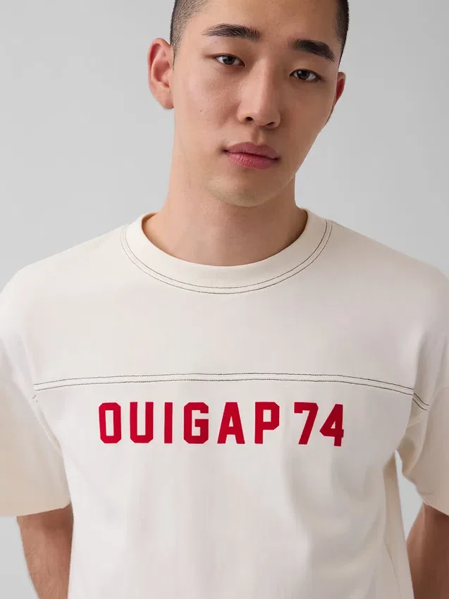 Ouigap T-shirt με λογότυπο, βαριάς ποιότητας, κοντό μήκος