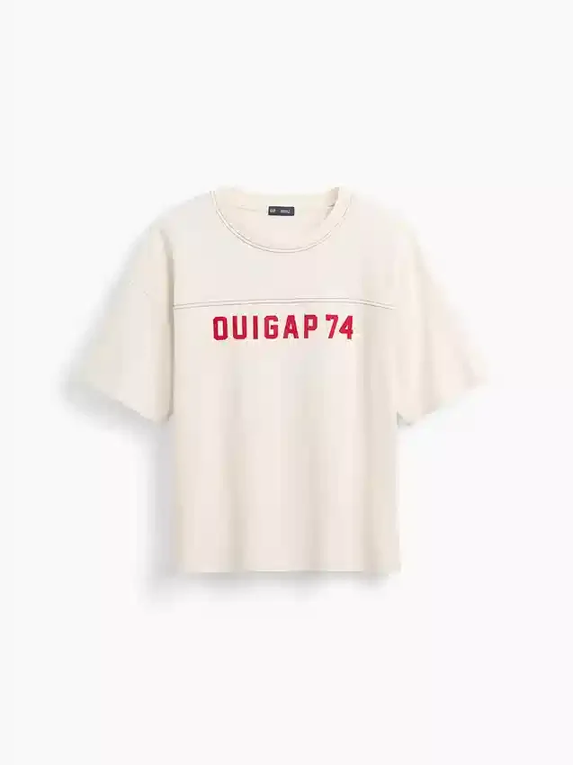 Ouigap T-shirt με λογότυπο, βαριάς ποιότητας, κοντό μήκος