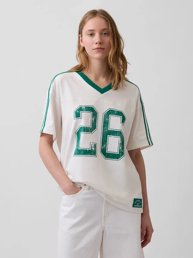 Oversized T-shirt με λογότυπο Varsity