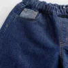 Παιδικά χαλαρά τζιν χαμηλής μέσης με μεταλλικό φινίρισμα