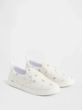 Παιδικά παπούτσια slip-on με λουλούδια