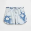 Παιδικά σορτς τζιν με ψηλή μέση και τεχνική tie-dye