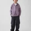 Παιδική φούτερ με κουκούλα και φερμουάρ Vintagesoft σε χαλαρή γραμμή
