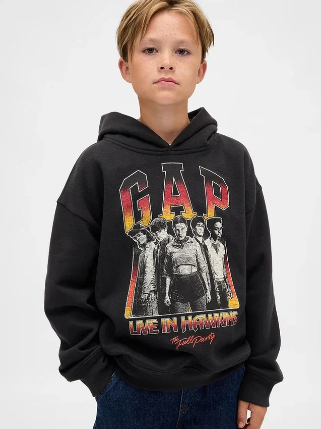 Παιδική φούτερ με κουκούλα και γραφικά «Stranger Things» από Vintagesoft