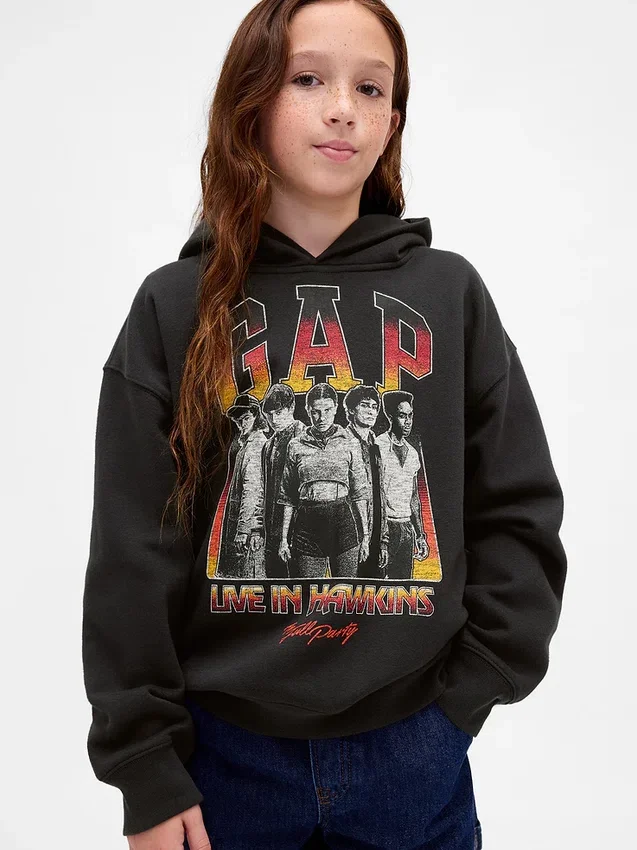 Παιδική φούτερ με κουκούλα και γραφικά «Stranger Things» από Vintagesoft