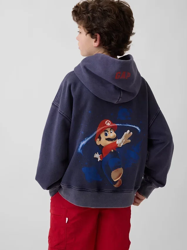 Παιδική φούτερ με κουκούλα Super Mario Vintagesoft χαλαρής εφαρμογής