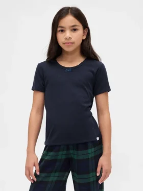 Παιδικό ανακυκλωμένο T-shirt πιτζάμας με πλέξη Pointelle