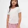 Παιδικό ανακυκλωμένο T-shirt πιτζάμας με πλέξη Pointelle