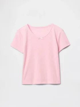 Παιδικό ανακυκλωμένο T-shirt πιτζάμας με πλέξη Pointelle