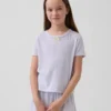 Παιδικό ανακυκλωμένο T-shirt πιτζάμας με πλέξη Pointelle