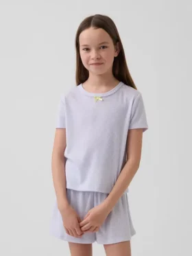 Παιδικό ανακυκλωμένο T-shirt πιτζάμας με πλέξη Pointelle