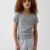 Παιδικό ανακυκλωμένο T-shirt πιτζάμας με πλέξη Pointelle