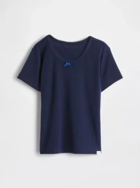 Παιδικό ανακυκλωμένο T-shirt πιτζάμας με πλέξη Pointelle