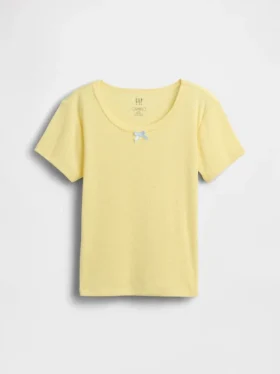 Παιδικό ανακυκλωμένο T-shirt πιτζάμας με πλέξη Pointelle