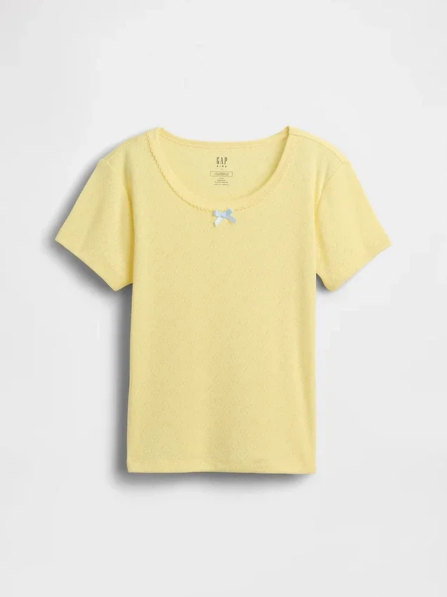 Παιδικό ανακυκλωμένο T-shirt πιτζάμας με πλέξη Pointelle