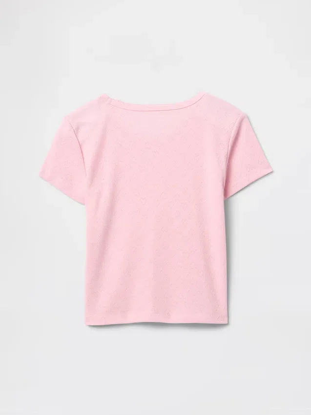 Παιδικό ανακυκλωμένο T-shirt πιτζάμας με πλέξη Pointelle
