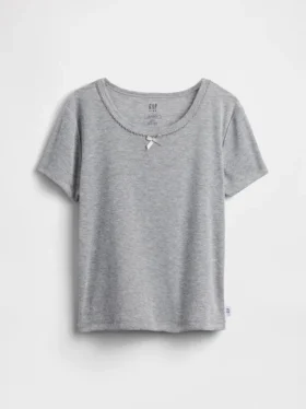 Παιδικό ανακυκλωμένο T-shirt πιτζάμας με πλέξη Pointelle