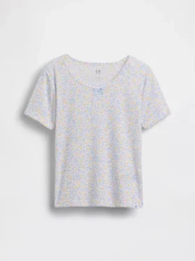 Παιδικό ανακυκλωμένο T-shirt πιτζάμας με πλέξη Pointelle