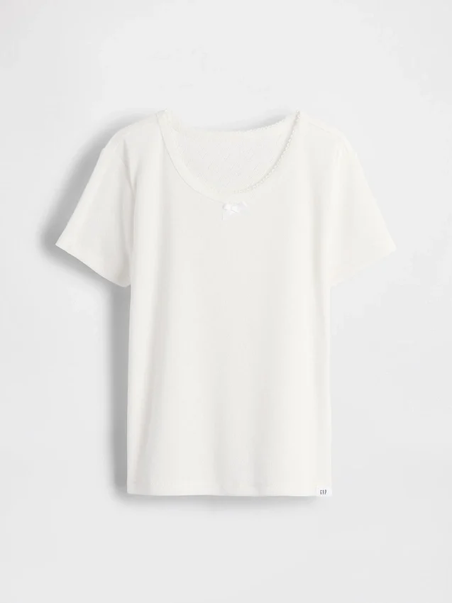 Παιδικό ανακυκλωμένο T-shirt πιτζάμας με πλέξη Pointelle