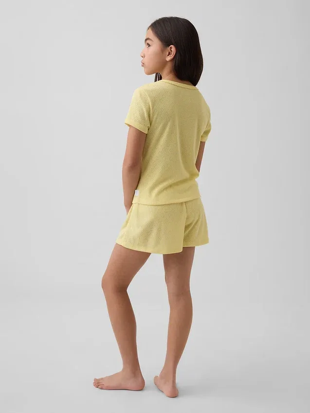 Παιδικό ανακυκλωμένο T-shirt πιτζάμας με πλέξη Pointelle