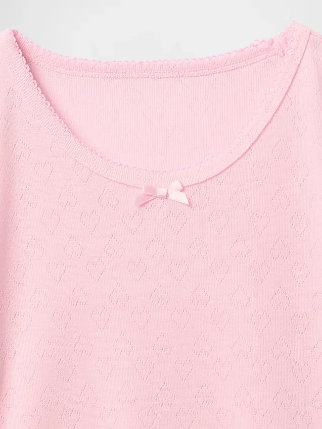 Παιδικό ανακυκλωμένο T-shirt πιτζάμας με πλέξη Pointelle