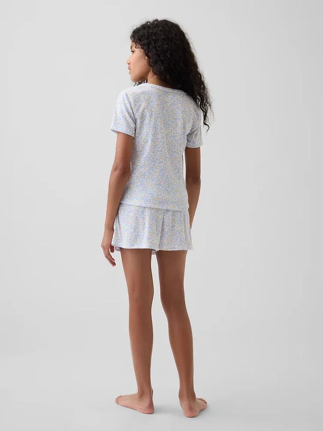 Παιδικό ανακυκλωμένο T-shirt πιτζάμας με πλέξη Pointelle