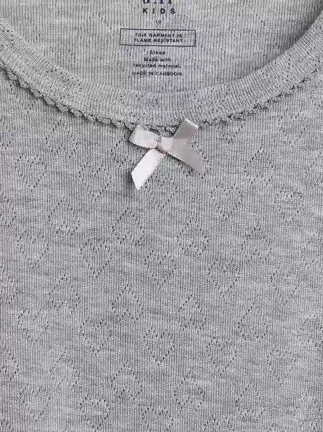Παιδικό ανακυκλωμένο T-shirt πιτζάμας με πλέξη Pointelle