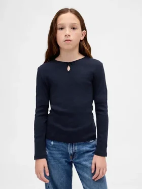 Παιδικό εφαρμοστό T-shirt με φιόγκο και οπή