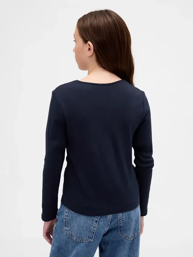 Παιδικό εφαρμοστό T-shirt με φιόγκο και οπή