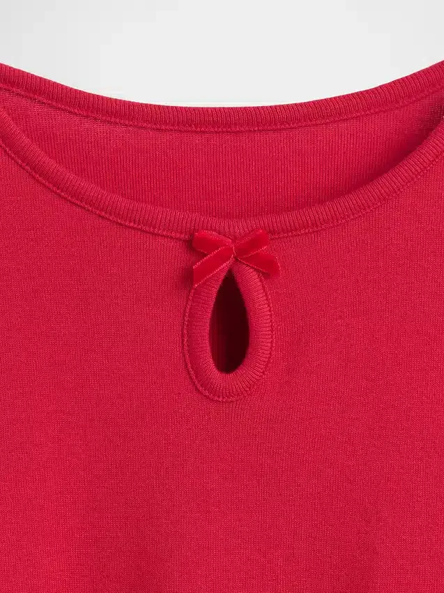 Παιδικό εφαρμοστό T-shirt με φιόγκο και οπή
